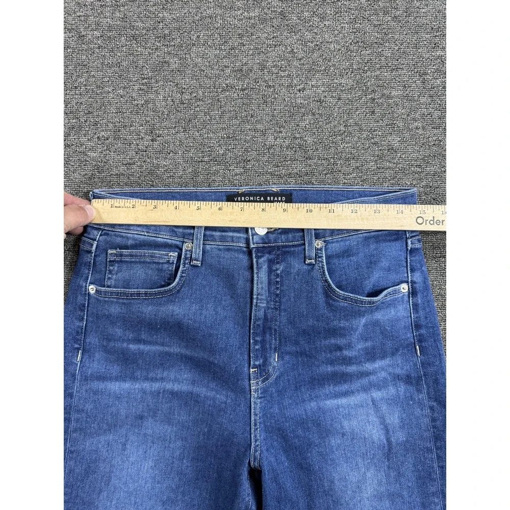Veronica Beard Jeans Womens 30 Blue Ryleigh Slim Straight‎ High Rise Made USA - Picture 5 of 11